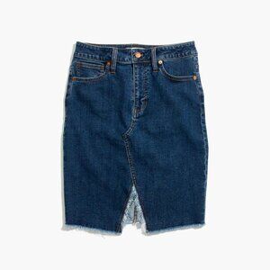 Madewell Stretch Denim Pegged Skirt in Bellhaven Wash 26 Pencil Jean Skirt